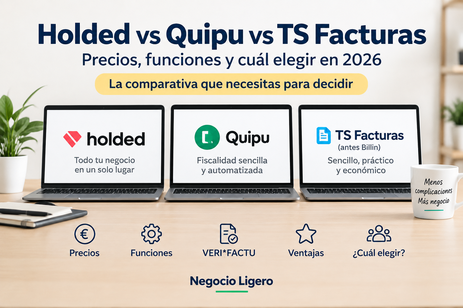 Holded vs Quipu vs TS Facturas (Billin): ¿cuál elegir como autónomo?